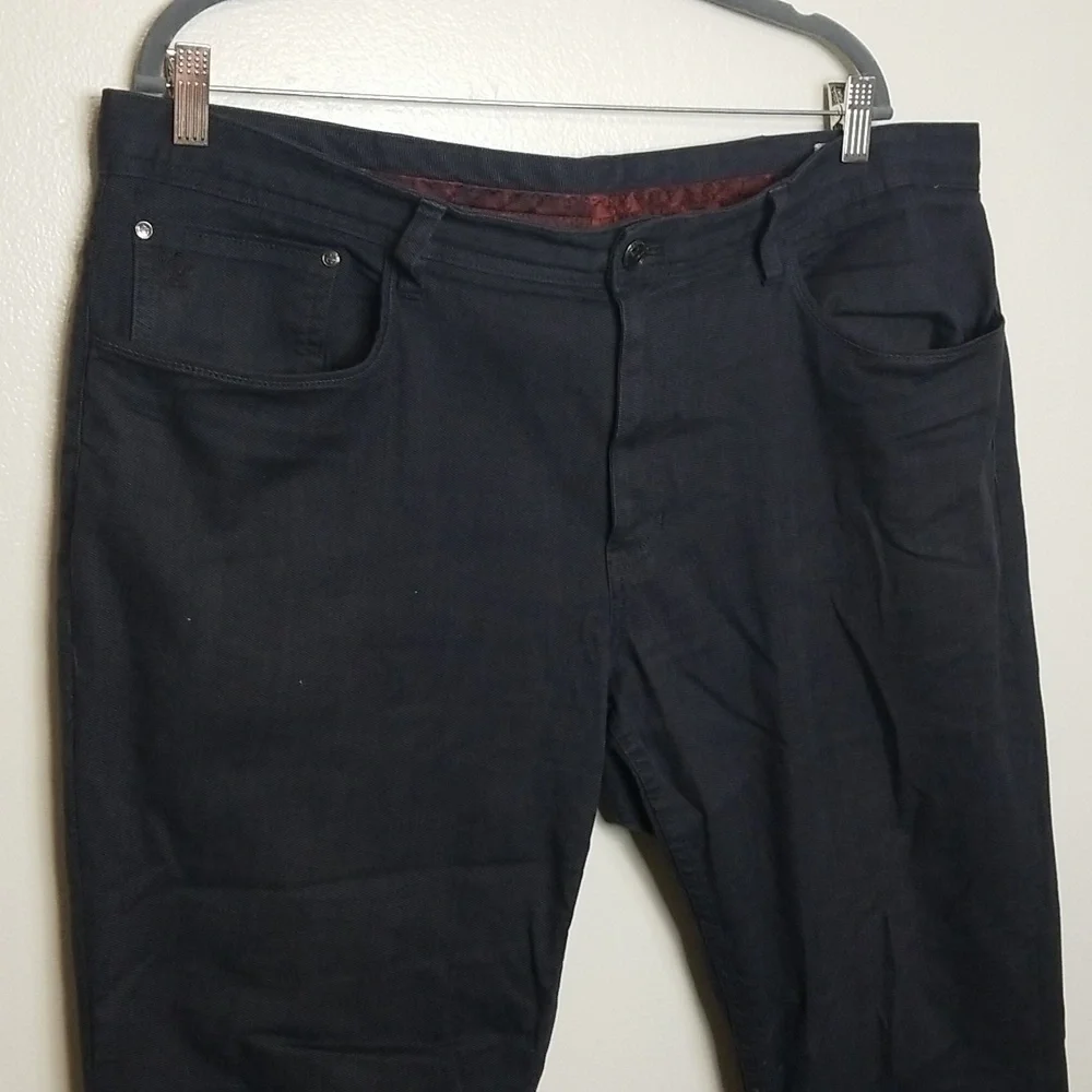 English Laundry Mens Black Gray Chambray Pants 40x30
